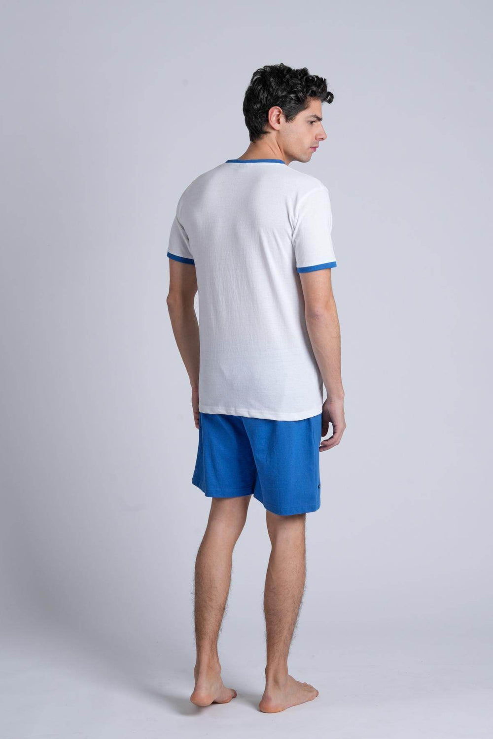 Pigiama Uomo Mezza Manica Jersey Pantalone Corto Felpa Non Garzata - - SUPERGA