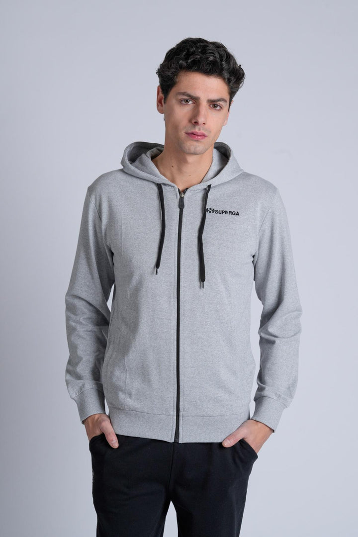 Top Uomo In Felpa Non Garzata Full Zip - Cappuccio - SUPERGA