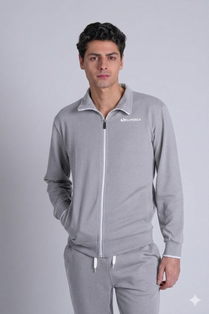 Felpa Uomo Superga non garzata con full zip per il Massimo Comfort