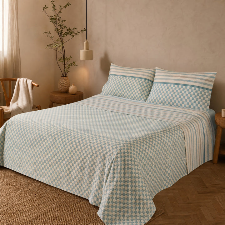 Completo Letto Flanella Kisené Scacchi - Morbidezza Avvolgente